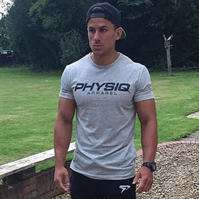 Brand Mens cotton t shirt 2018 summer new gyms Fitness Bodybuilding Shirts male fashion Casual short print Tees Tops clothes
