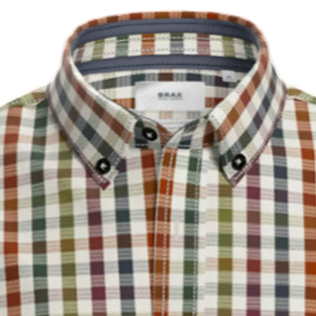 Brax Pure Cotton Flannel Shirt Daniel C in Olive 45-3728