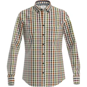 Brax Pure Cotton Flannel Shirt Daniel C in Olive 45-3728