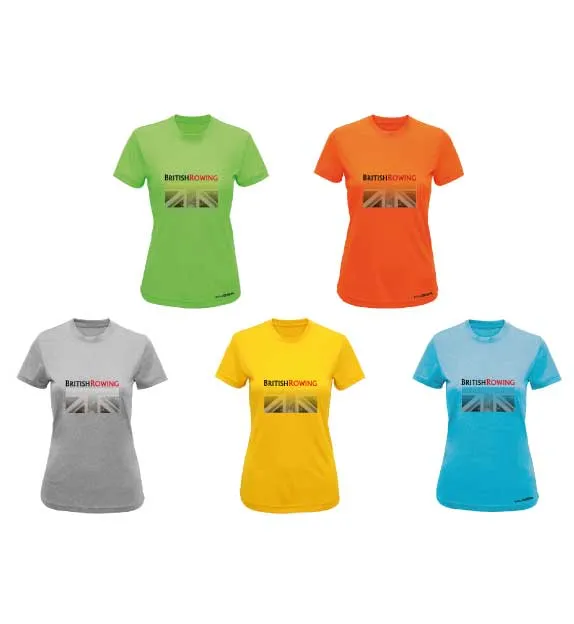 BRITISH ROWING PRINTED WOMENS PERFORMANCE T-SHIRT