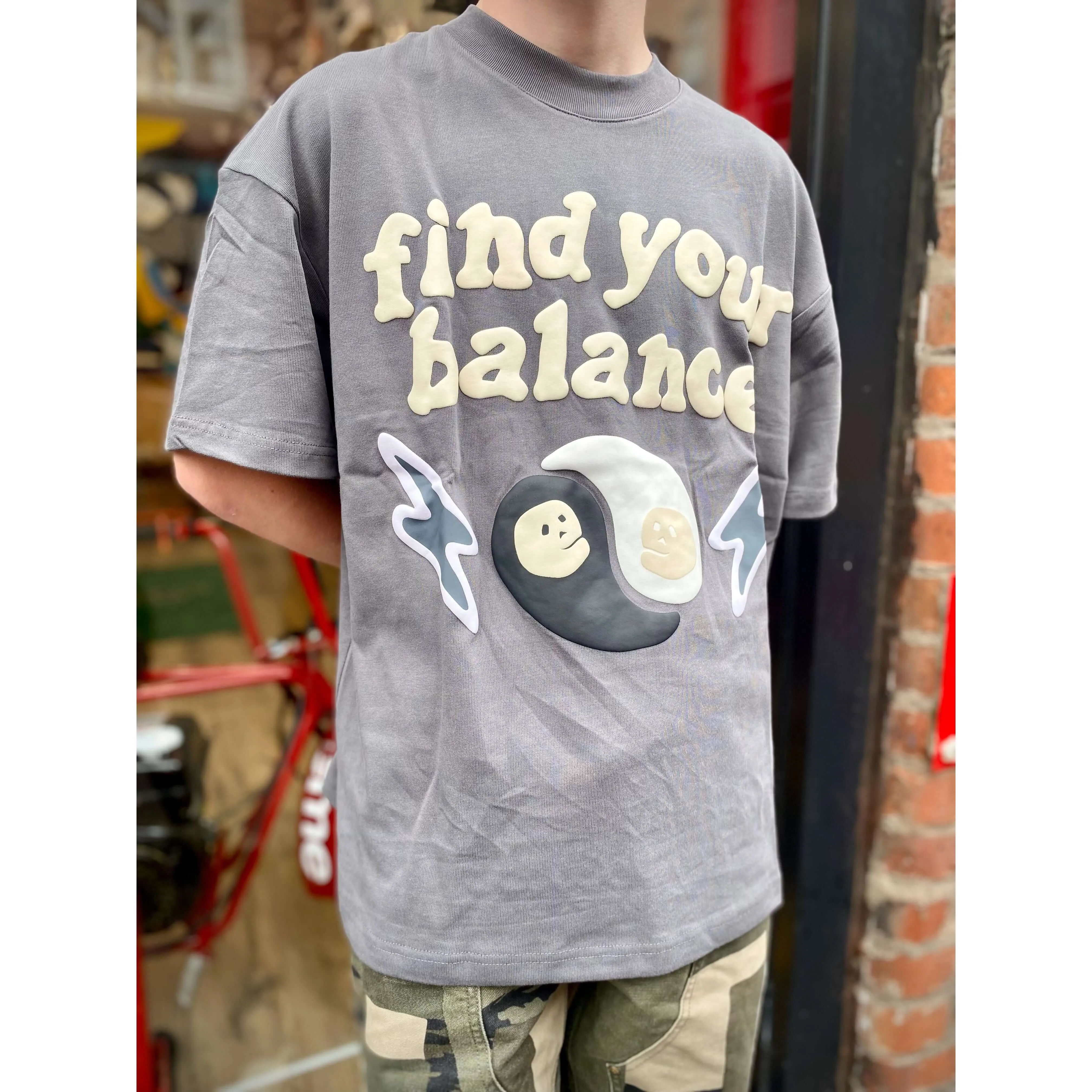 Broken Planet Market Find Your Balance T-Shirt Ash Grey