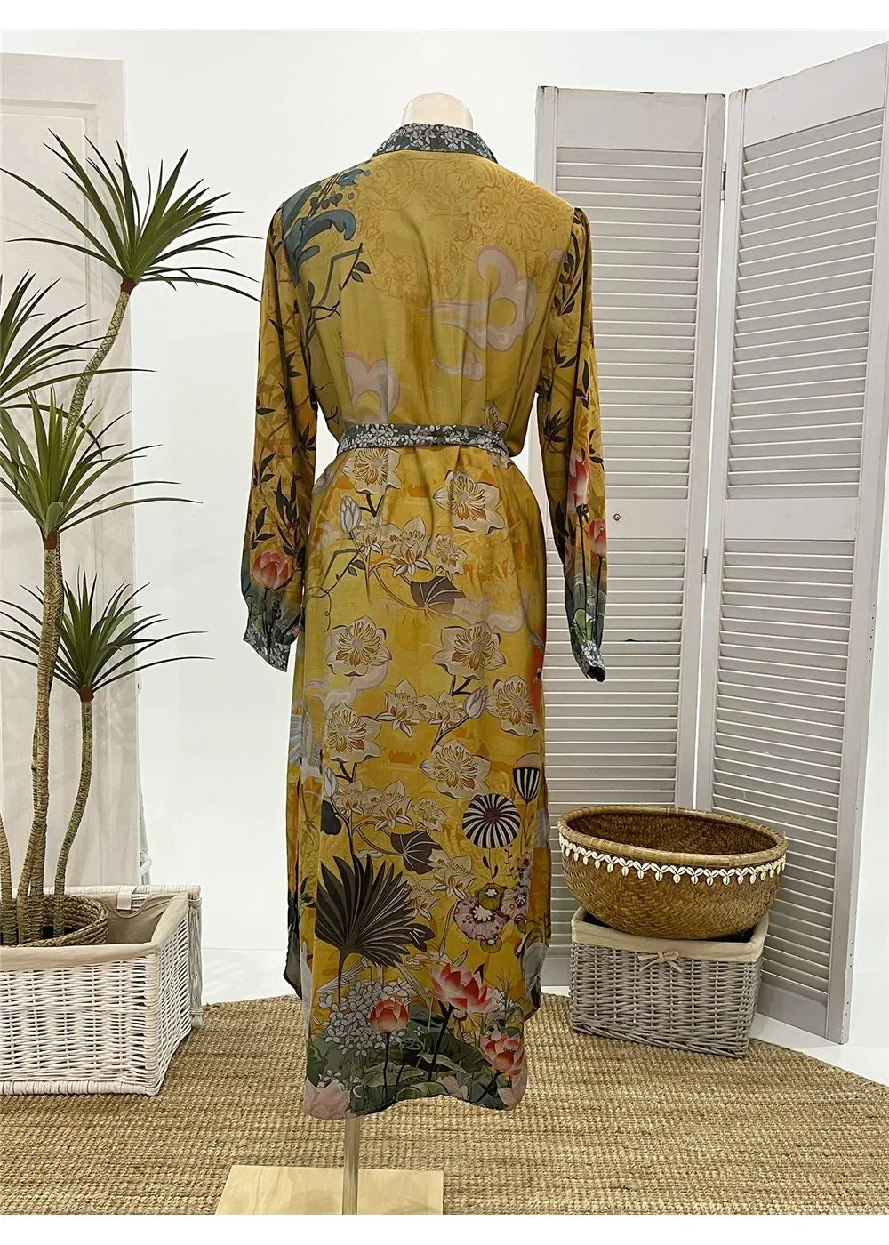 Buttoned Dress Lotus Sunset