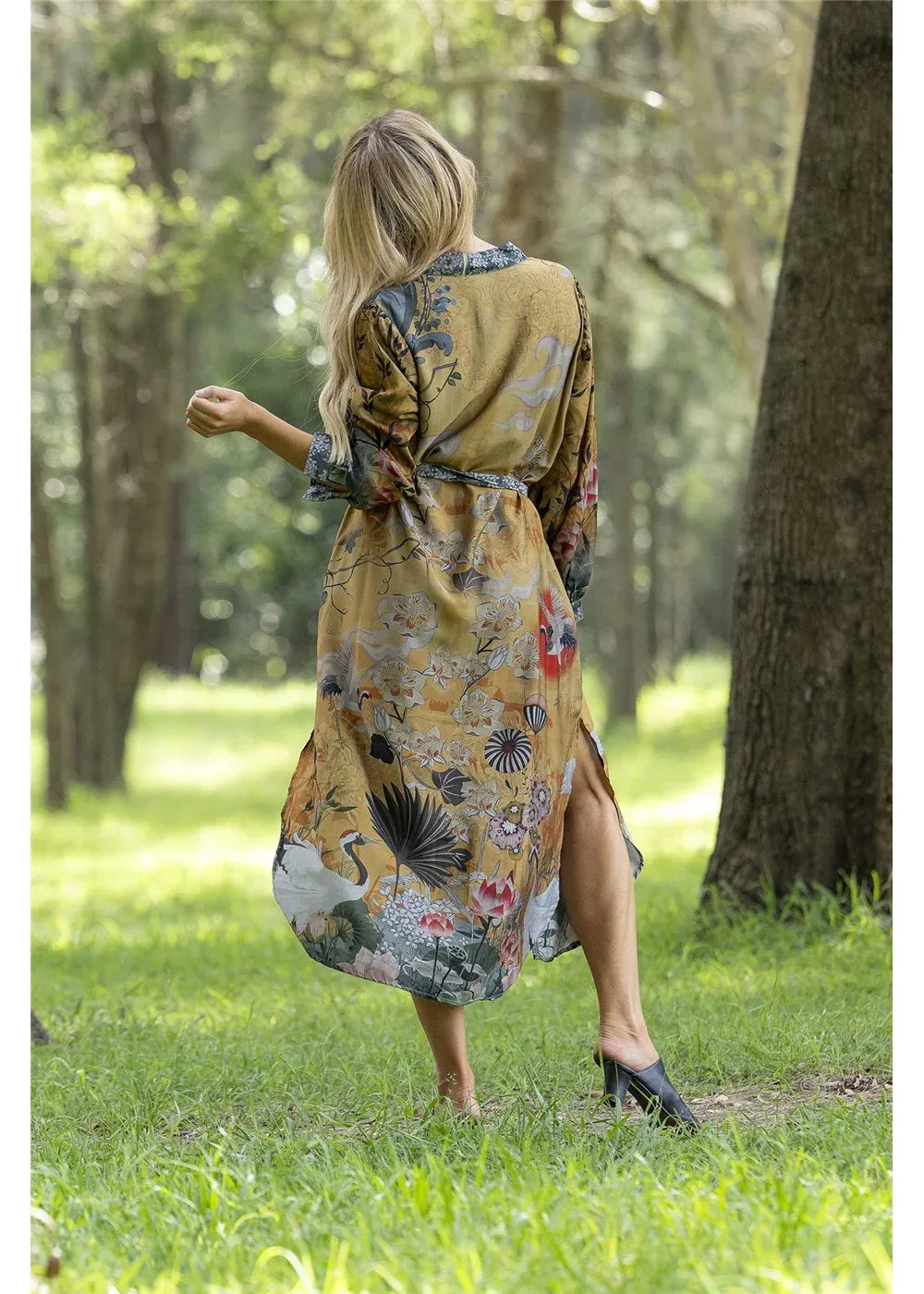 Buttoned Dress Lotus Sunset