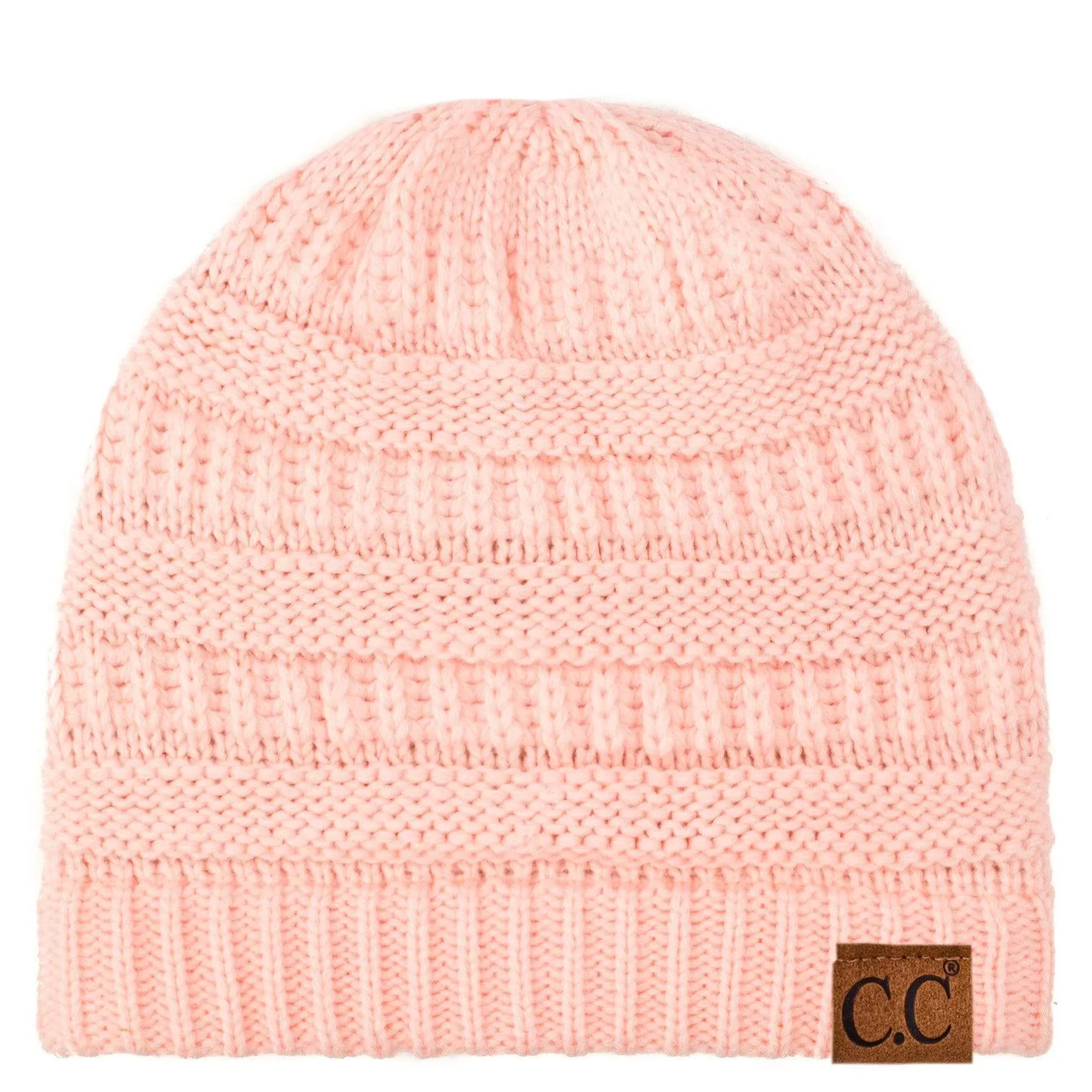C.C Hat 20A - Slouchy Thick Warm Cap Hat Skully Color Cable Knit Beanie