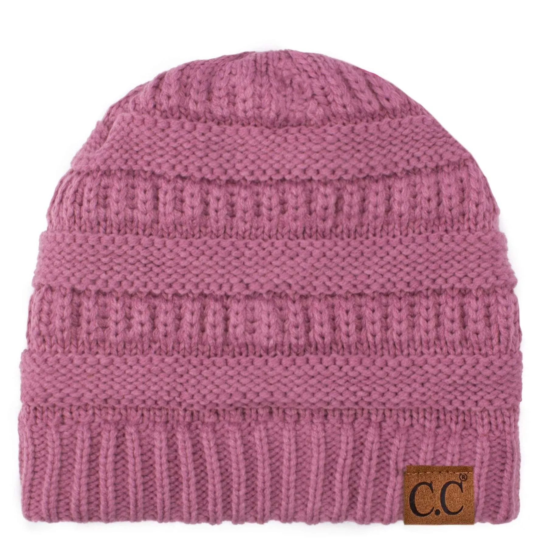 C.C Hat 20A - Slouchy Thick Warm Cap Hat Skully Color Cable Knit Beanie