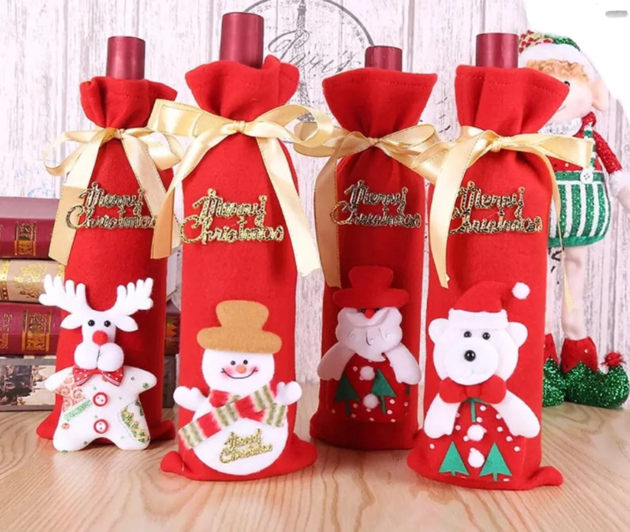 Christmas Deer Wine Bottle Cover