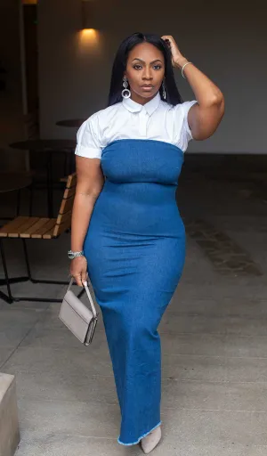 Clean Cut | Denim Tube Top Dress
