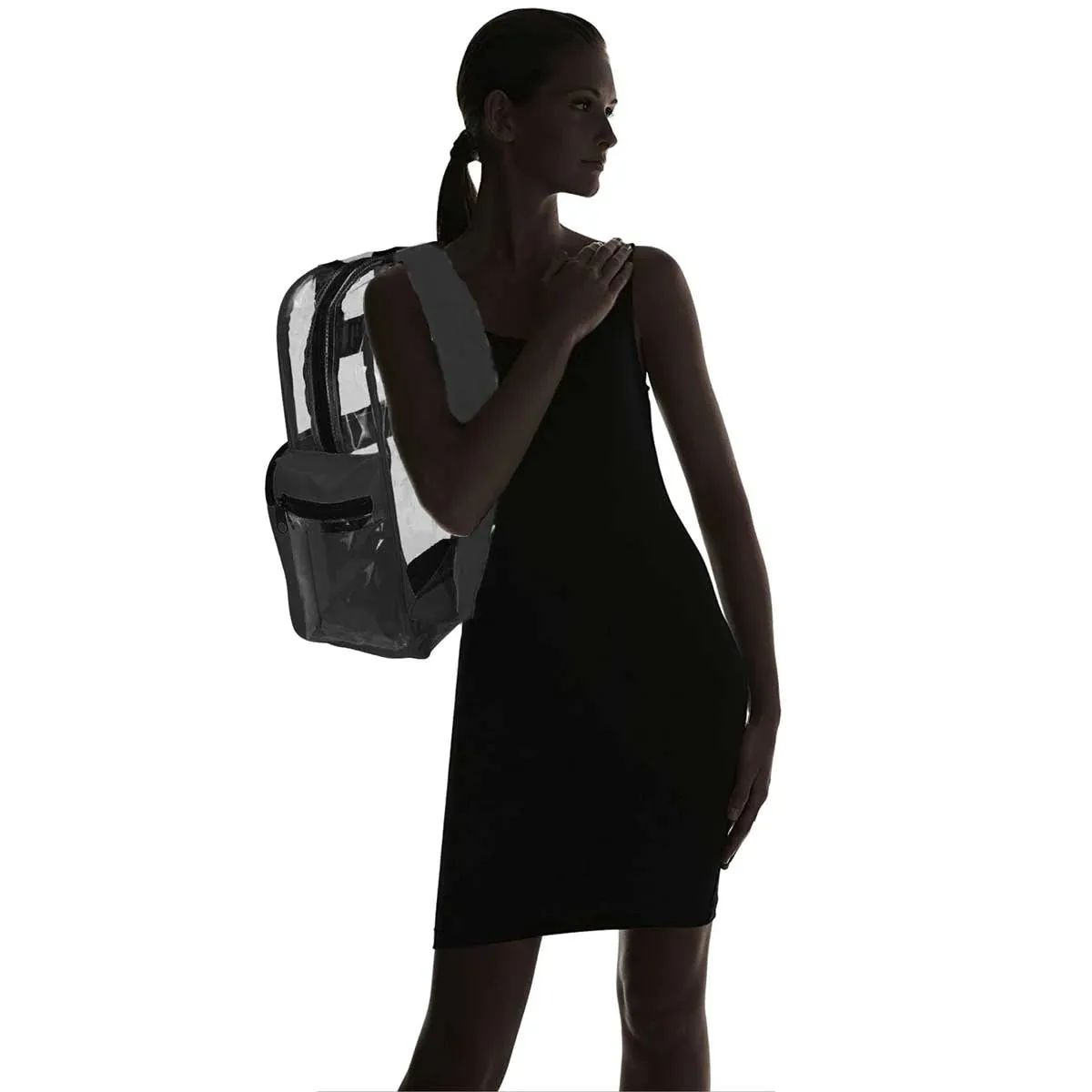 Clear transparent Backpack School Stadium Approved for Concert, Beach, Work, Travel & Sporting
