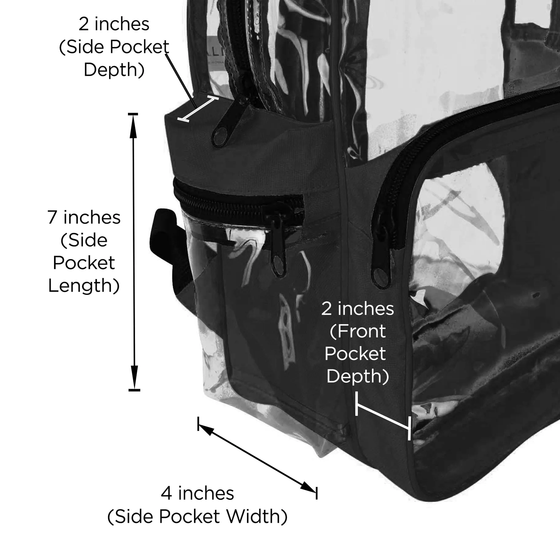 Clear transparent Backpack School Stadium Approved for Concert, Beach, Work, Travel & Sporting