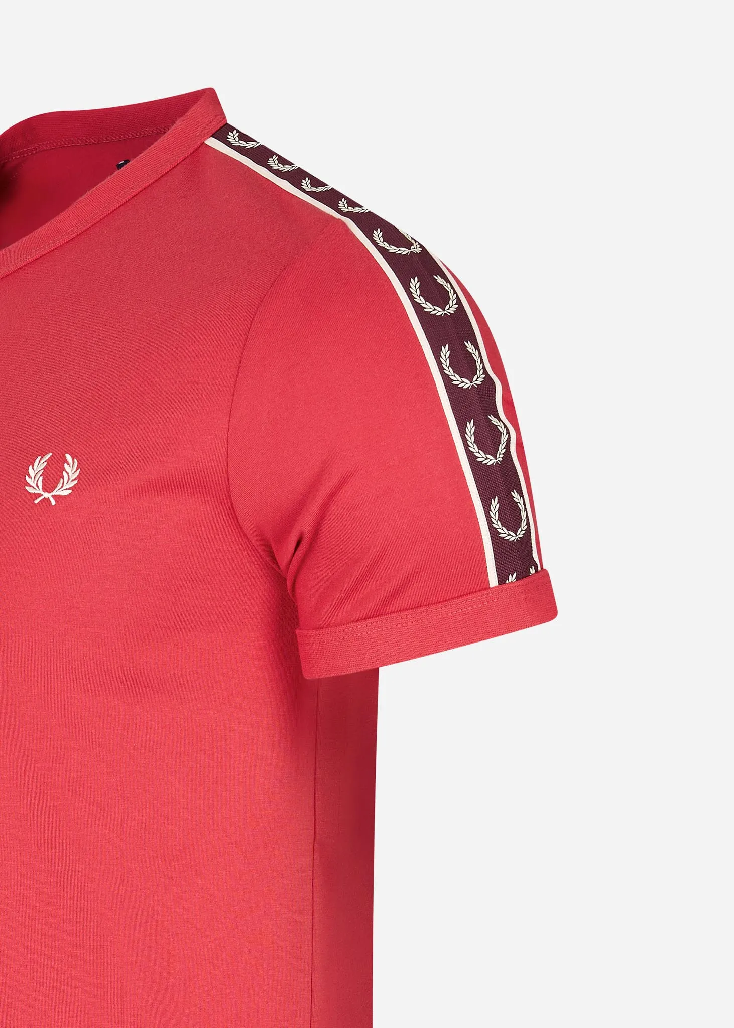 Contrast tape ringer t-shirt - washed red oxblood