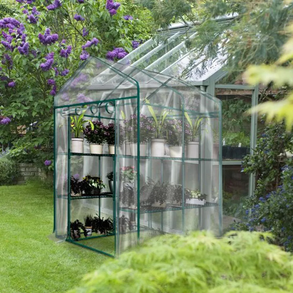Corrosion-resistant Plant Flowers Cover PVC Greenhouse Cover Waterproof Anti-UV Gardening Protect Plants (without Iron Stand)