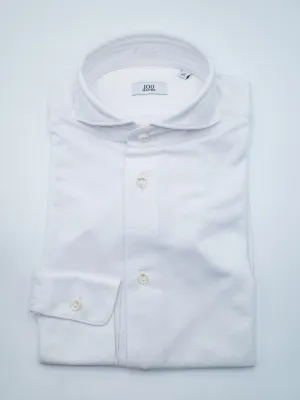 Cotton Piqué Dress Shirt - White