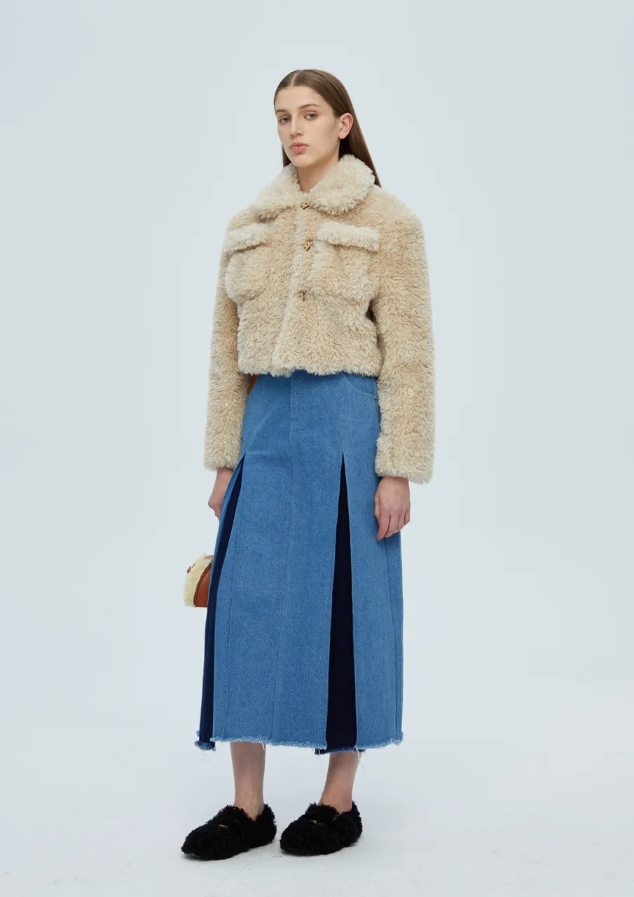 Cropped Teddy Jacket - Ivory