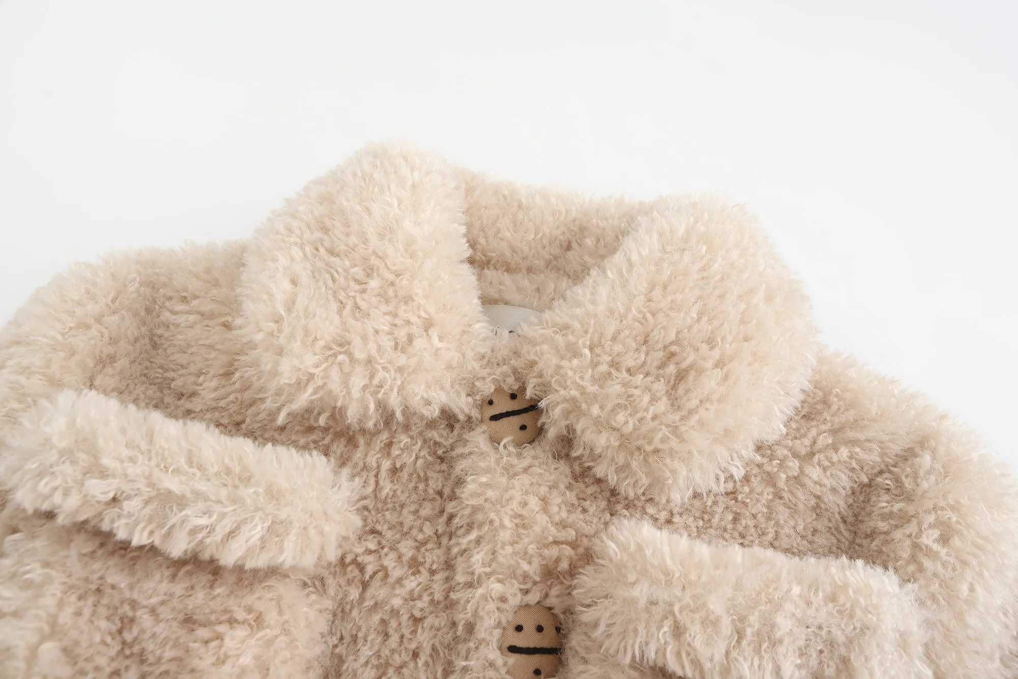 Cropped Teddy Jacket - Ivory