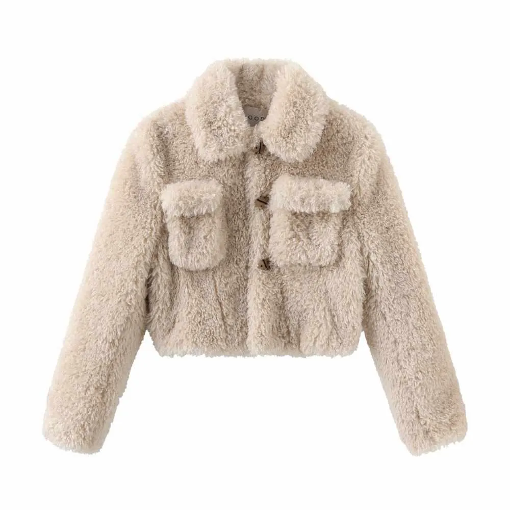 Cropped Teddy Jacket - Ivory