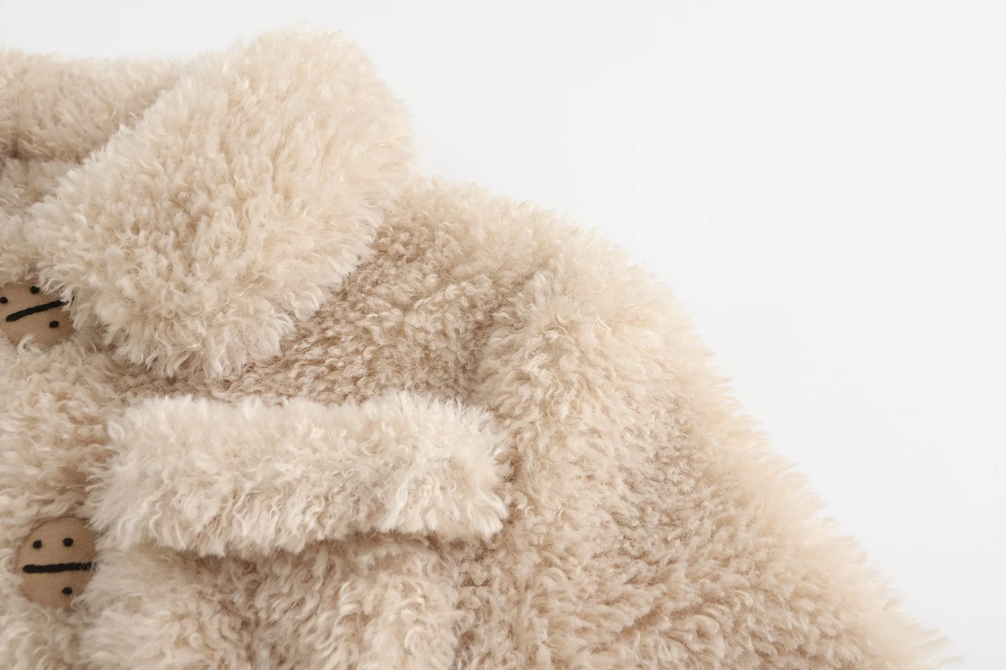 Cropped Teddy Jacket - Ivory