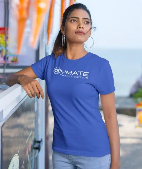 Designer T shirts for women ctr 'Think Positive' colour