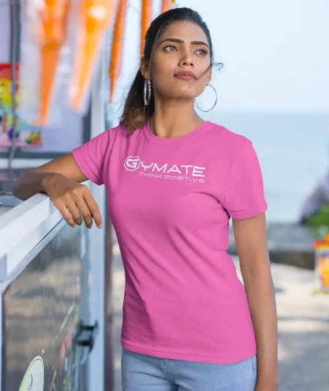 Designer T shirts for women ctr 'Think Positive' colour