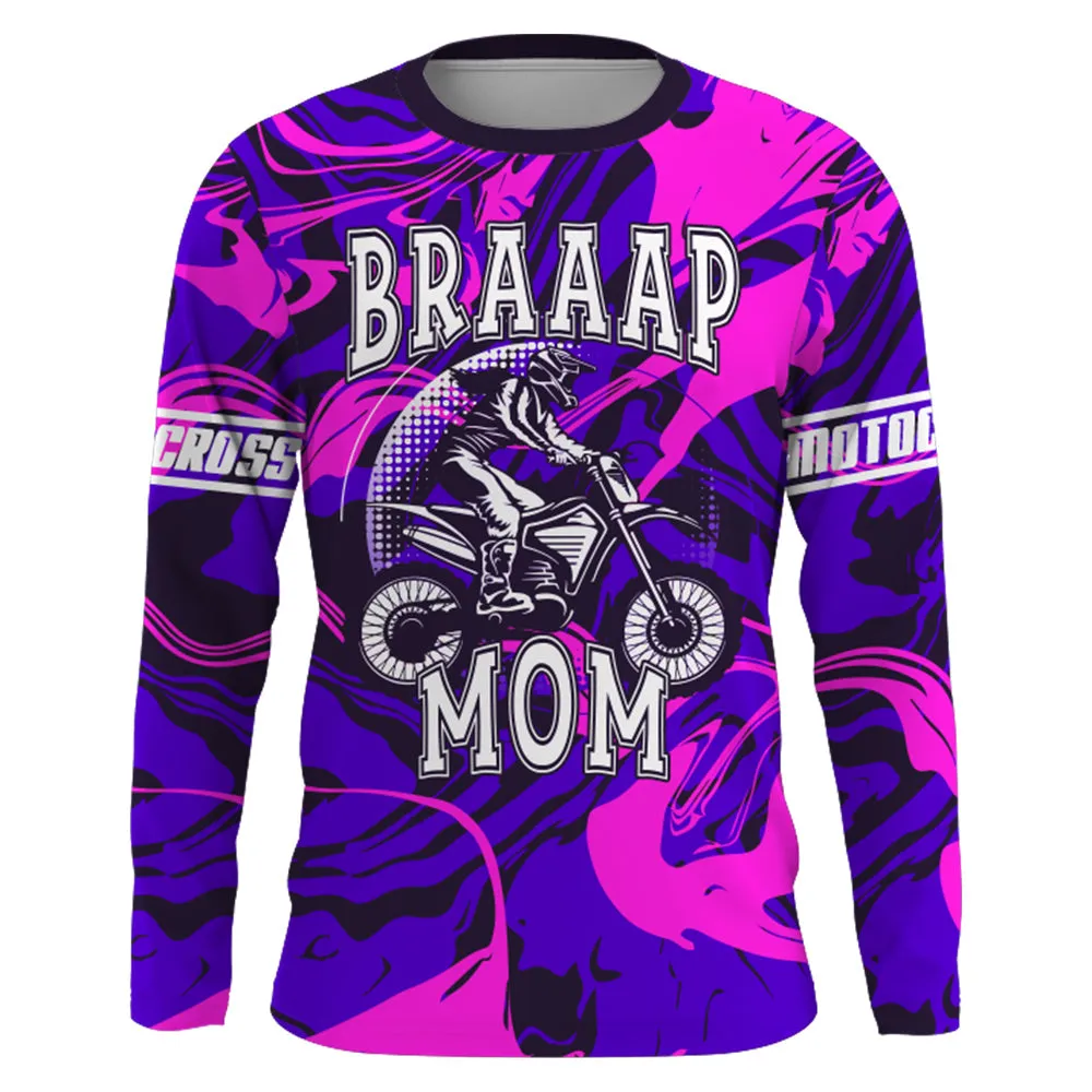 Dirt Bike Mom Personalized Jersey UPF30  Brap Motocross Mom Racing Shirt Mother's Day Gift
