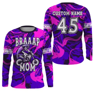 Dirt Bike Mom Personalized Jersey UPF30  Brap Motocross Mom Racing Shirt Mother's Day Gift