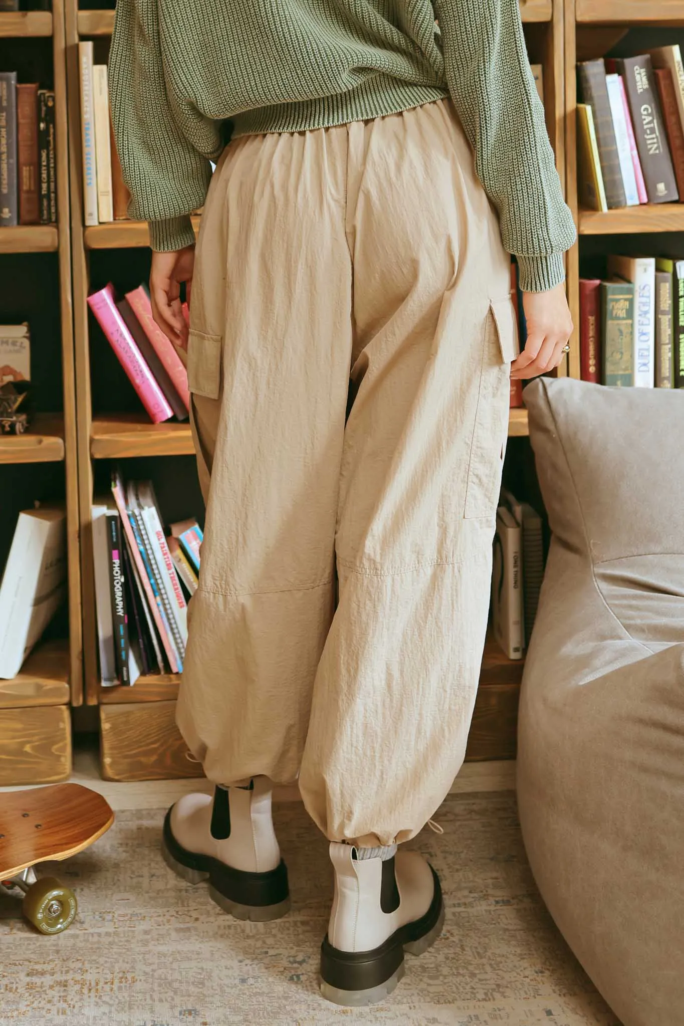 ELASTIC WAIST CARGO JOGGERS