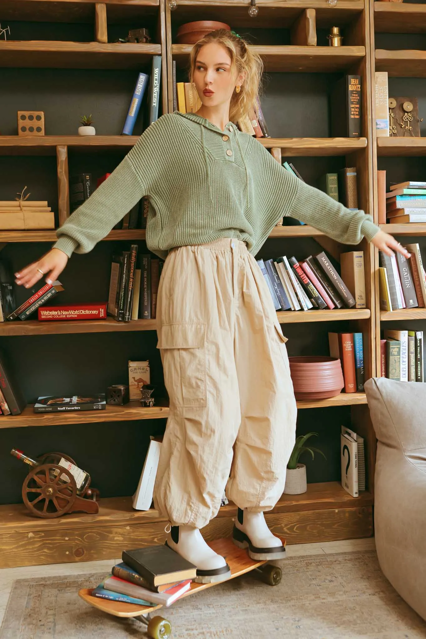 ELASTIC WAIST CARGO JOGGERS