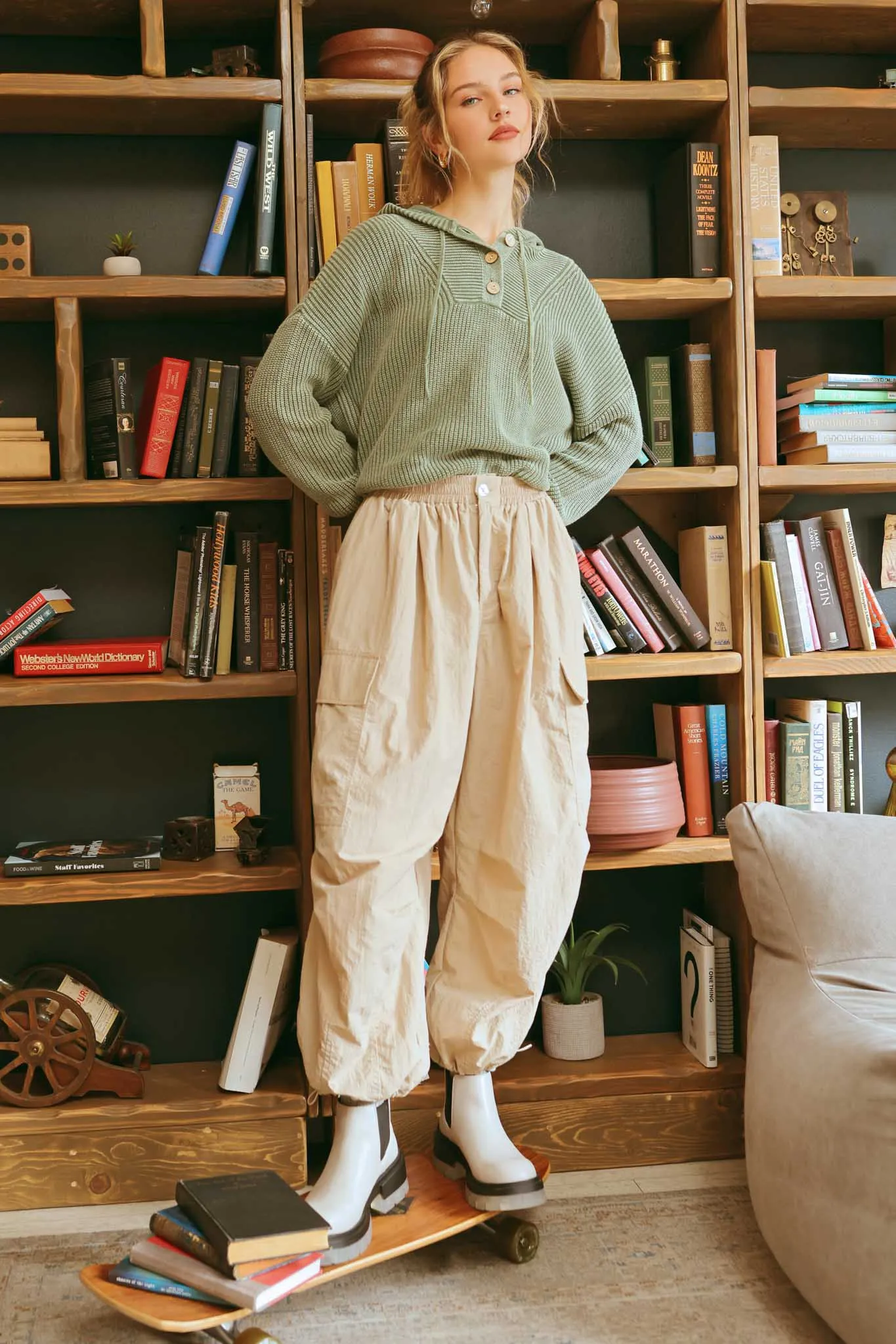ELASTIC WAIST CARGO JOGGERS