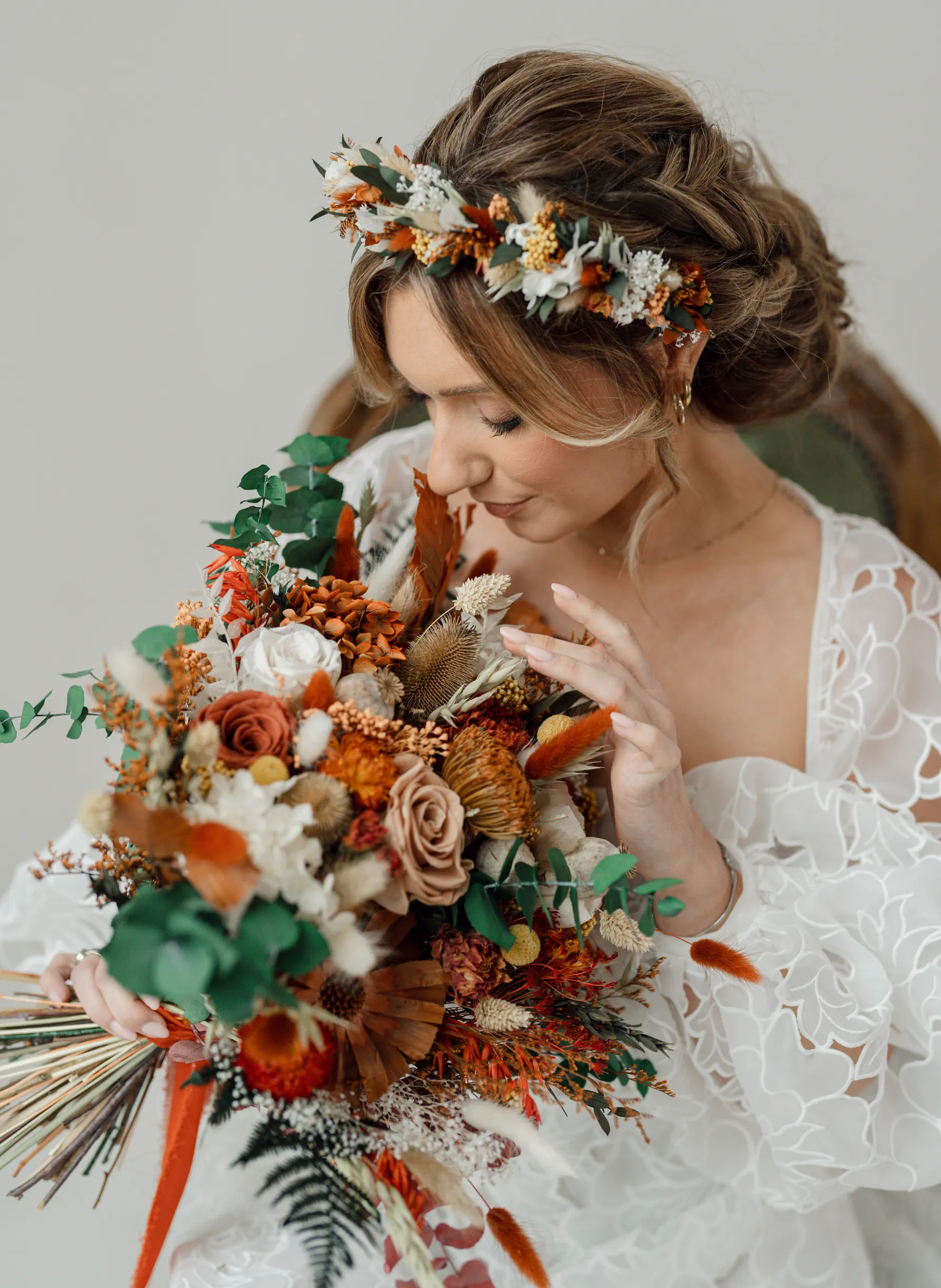 Ember Autumnal Dried and Preserved Bridal Bouquet