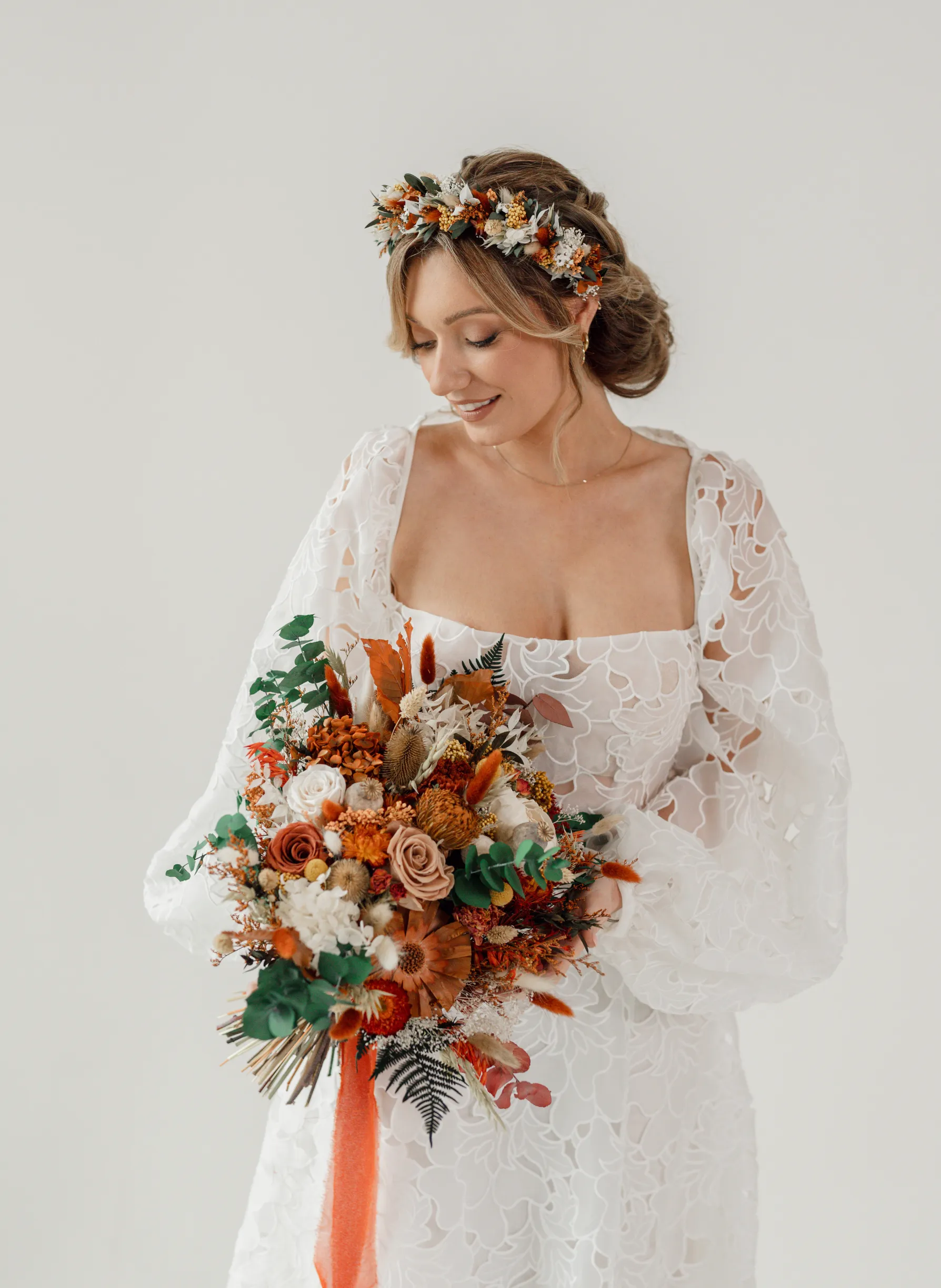 Ember Autumnal Dried and Preserved Bridal Bouquet