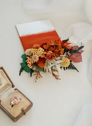 Ember Autumnal Dried Flower Wedding Pocket Square Meadow