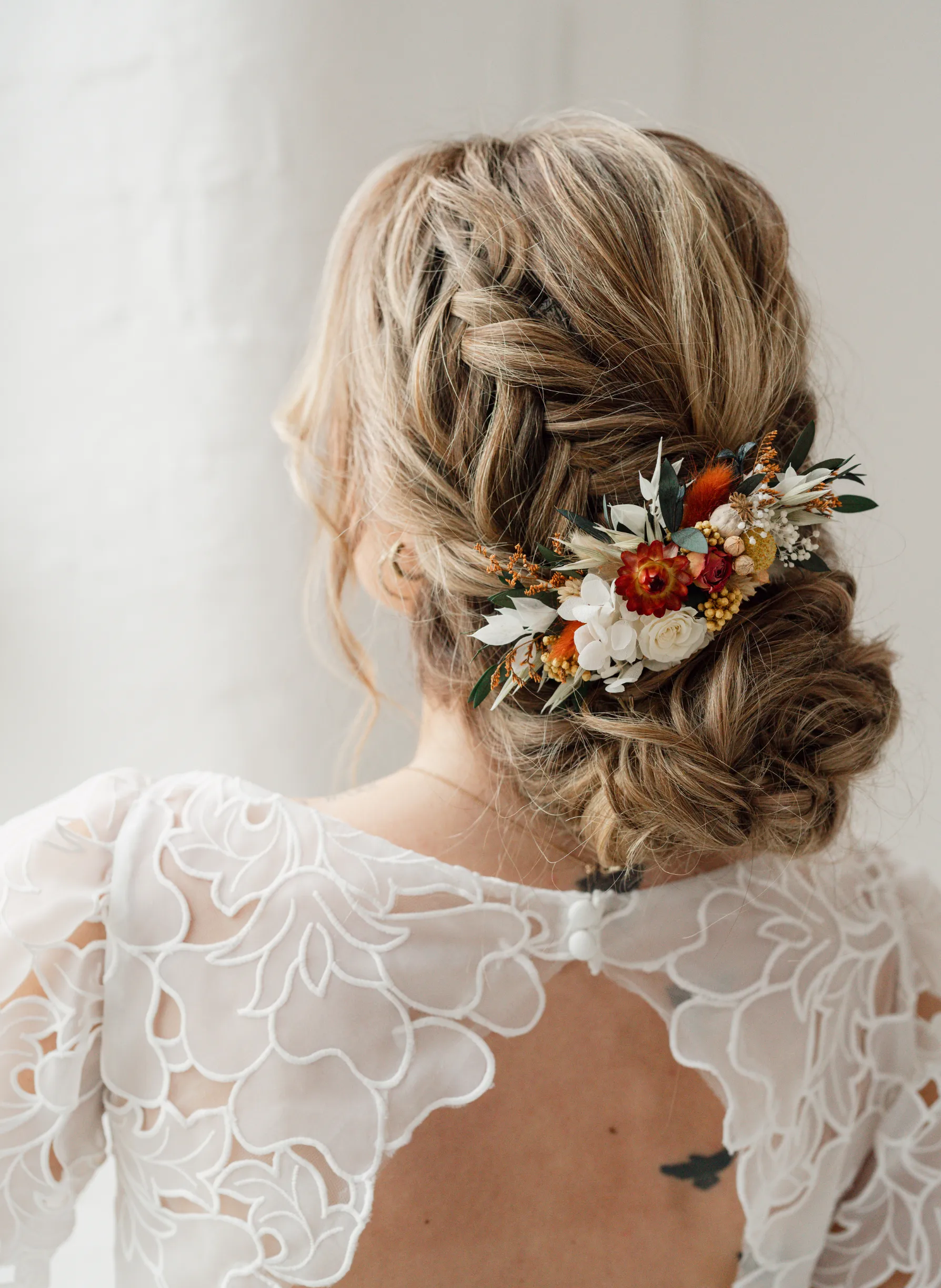 Ember Autumnal Wedding Dried Flower Hair Comb