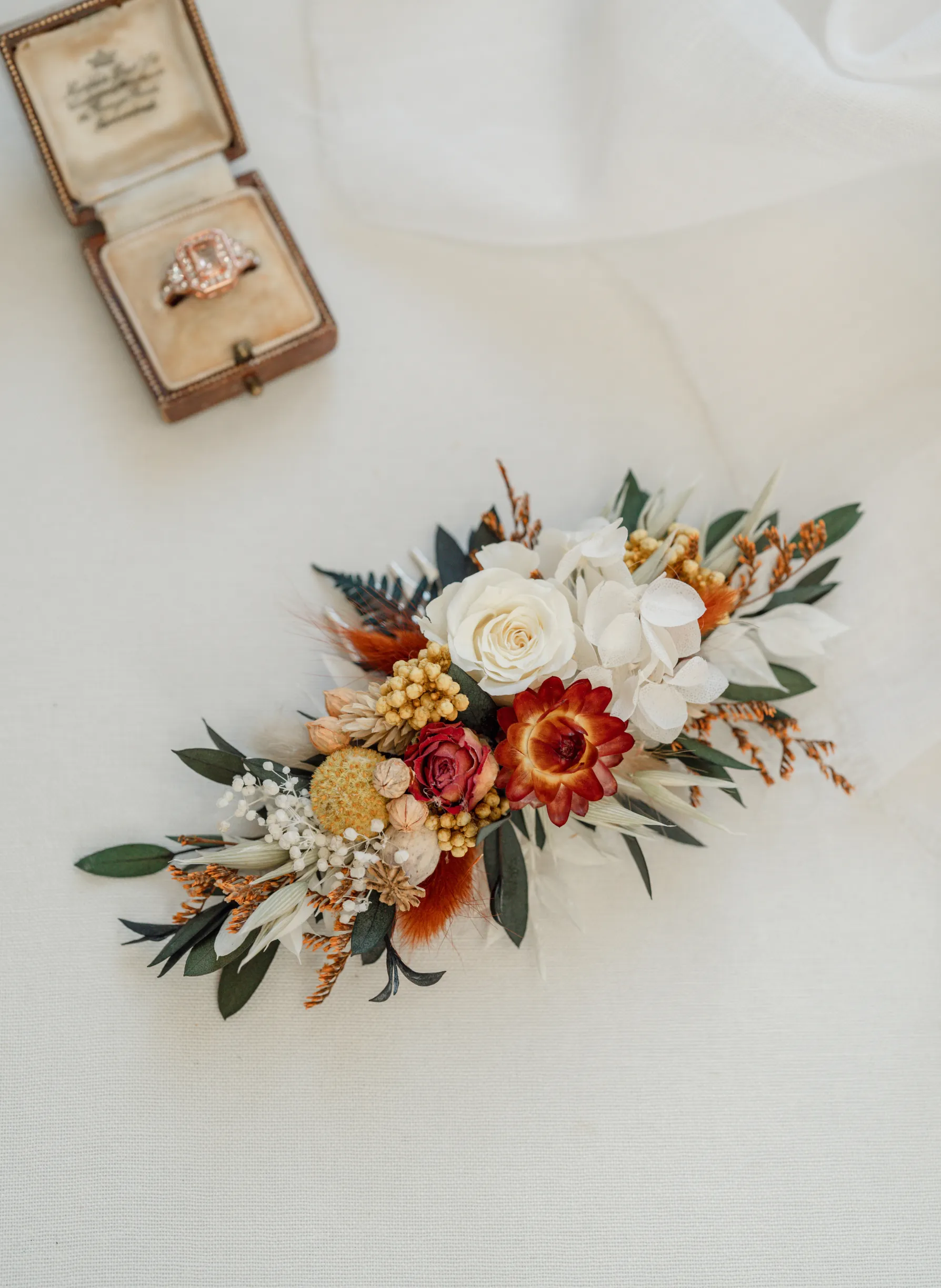Ember Autumnal Wedding Dried Flower Hair Comb