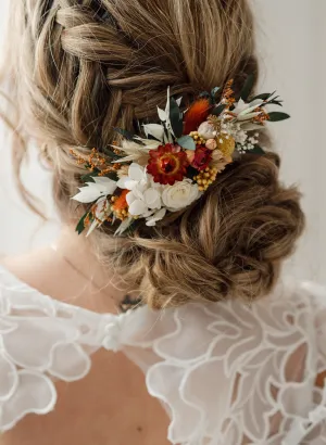 Ember Autumnal Wedding Dried Flower Hair Comb