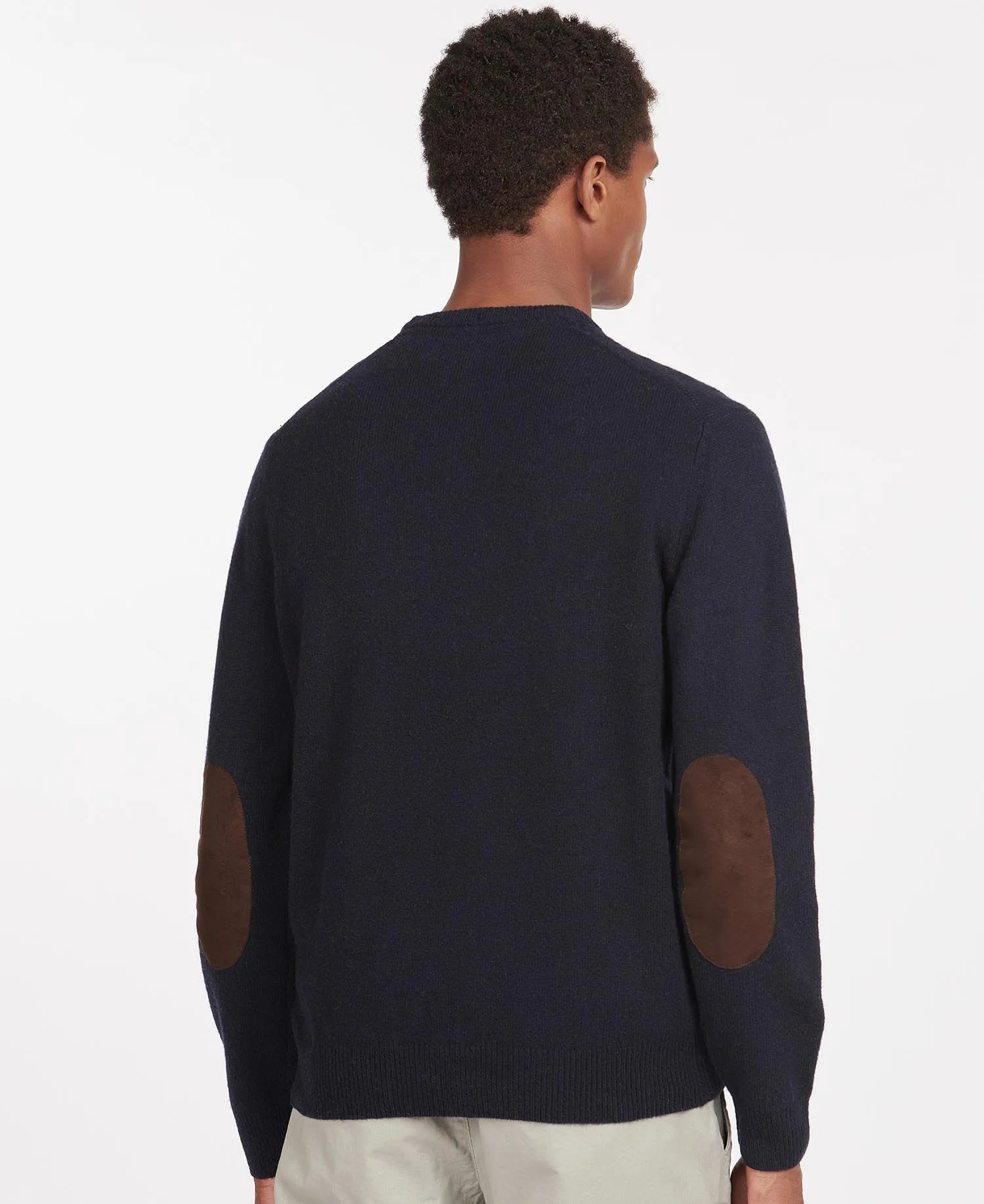 Essential Patch Crew Neck Jumper in Navy by Barbour