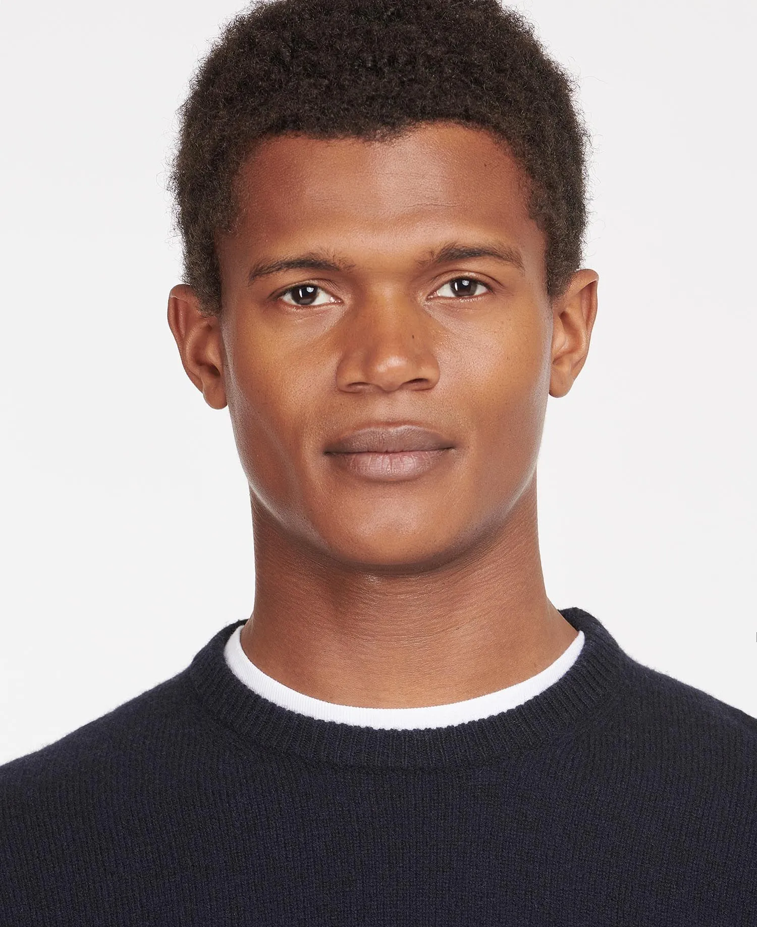 Essential Patch Crew Neck Jumper in Navy by Barbour