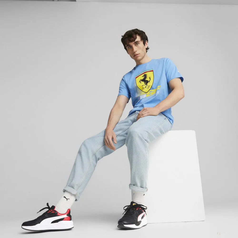 Ferrari t-shirt, Puma, Big shield, race colored, blue
