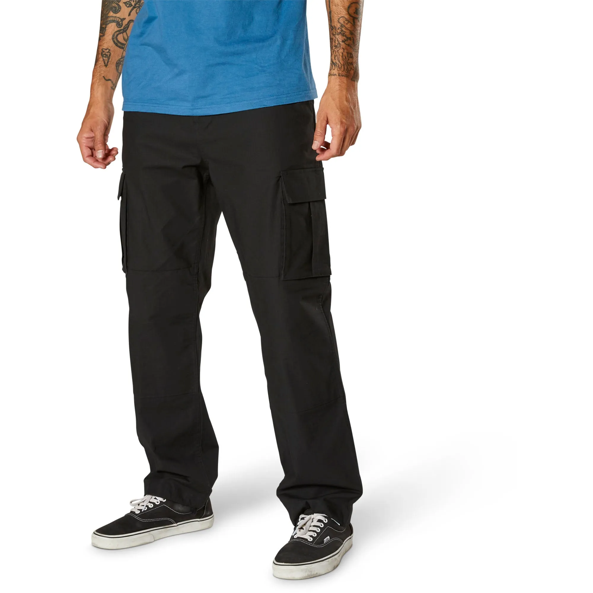Fox Racing  Mens Black Recon Stretch Cargo Pants Relaxed Fit Casual Comfy Pockets