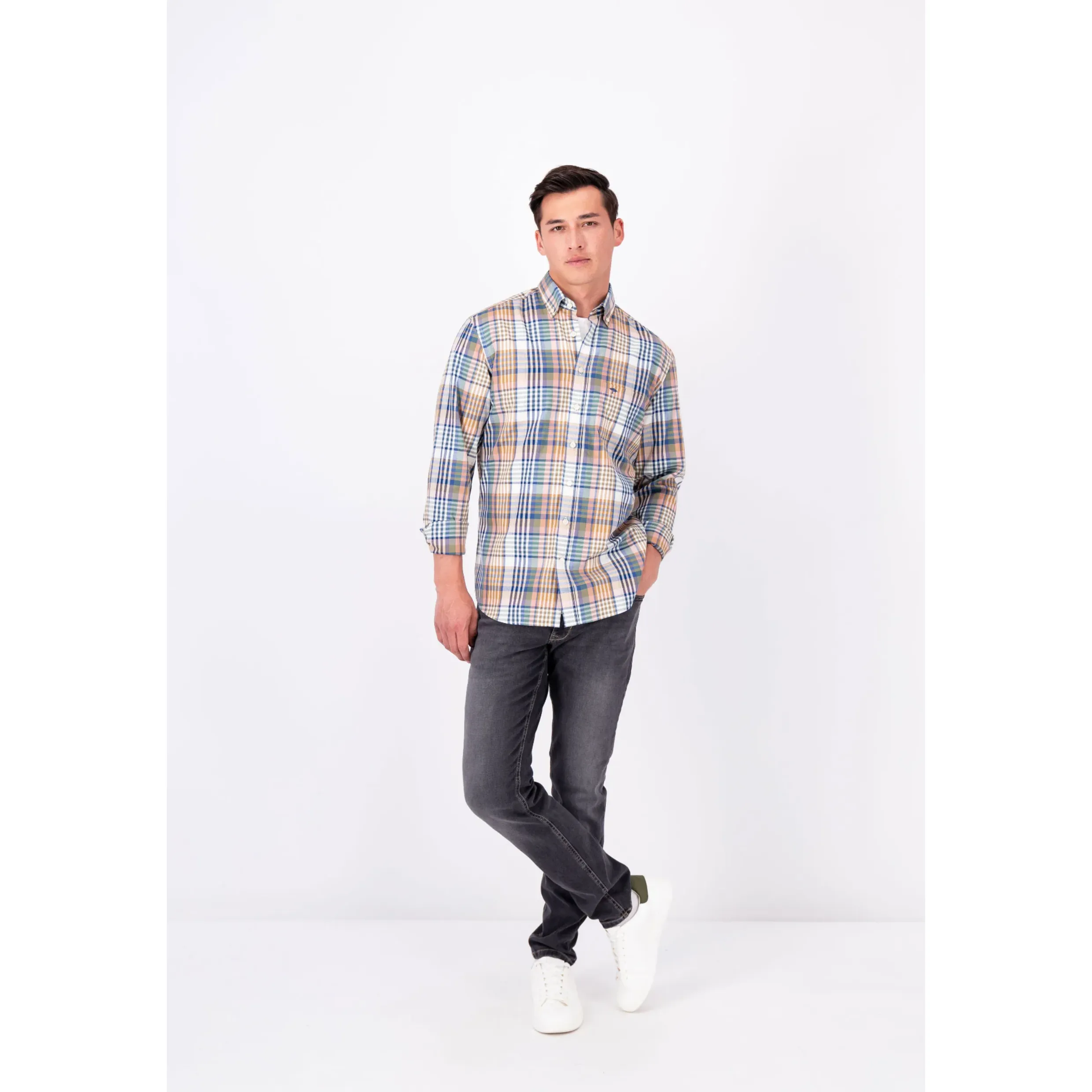 Fynch-Hatton COTTON SHIRT WITH A CLASSIC CHECK PATTERN 13108010 Pale Berry