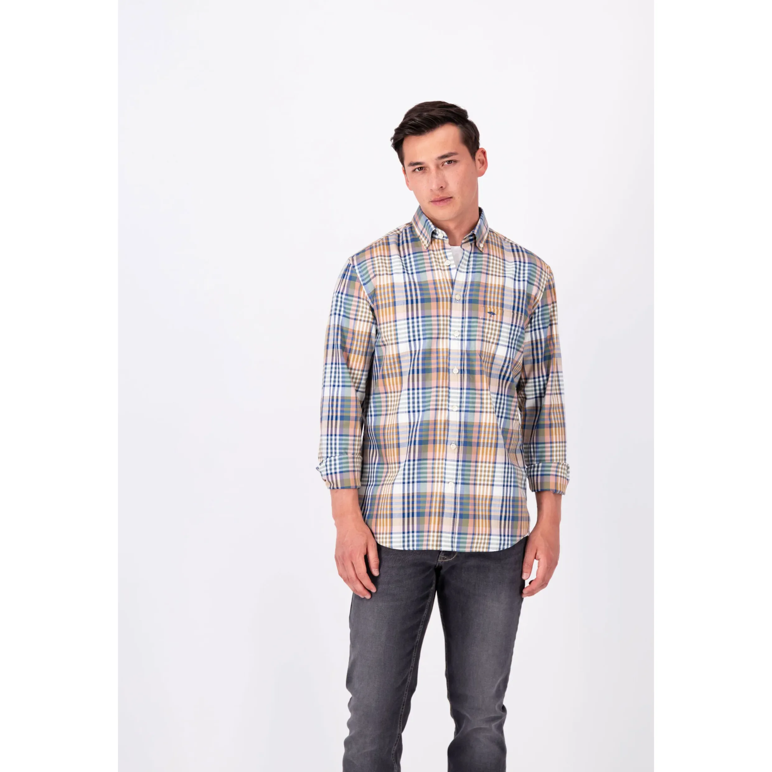 Fynch-Hatton COTTON SHIRT WITH A CLASSIC CHECK PATTERN 13108010 Pale Berry