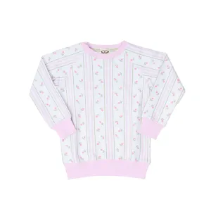 Girls Striped Tulip Sweatshirt