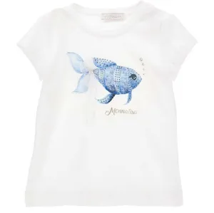 Girls White Fish T-Shirt