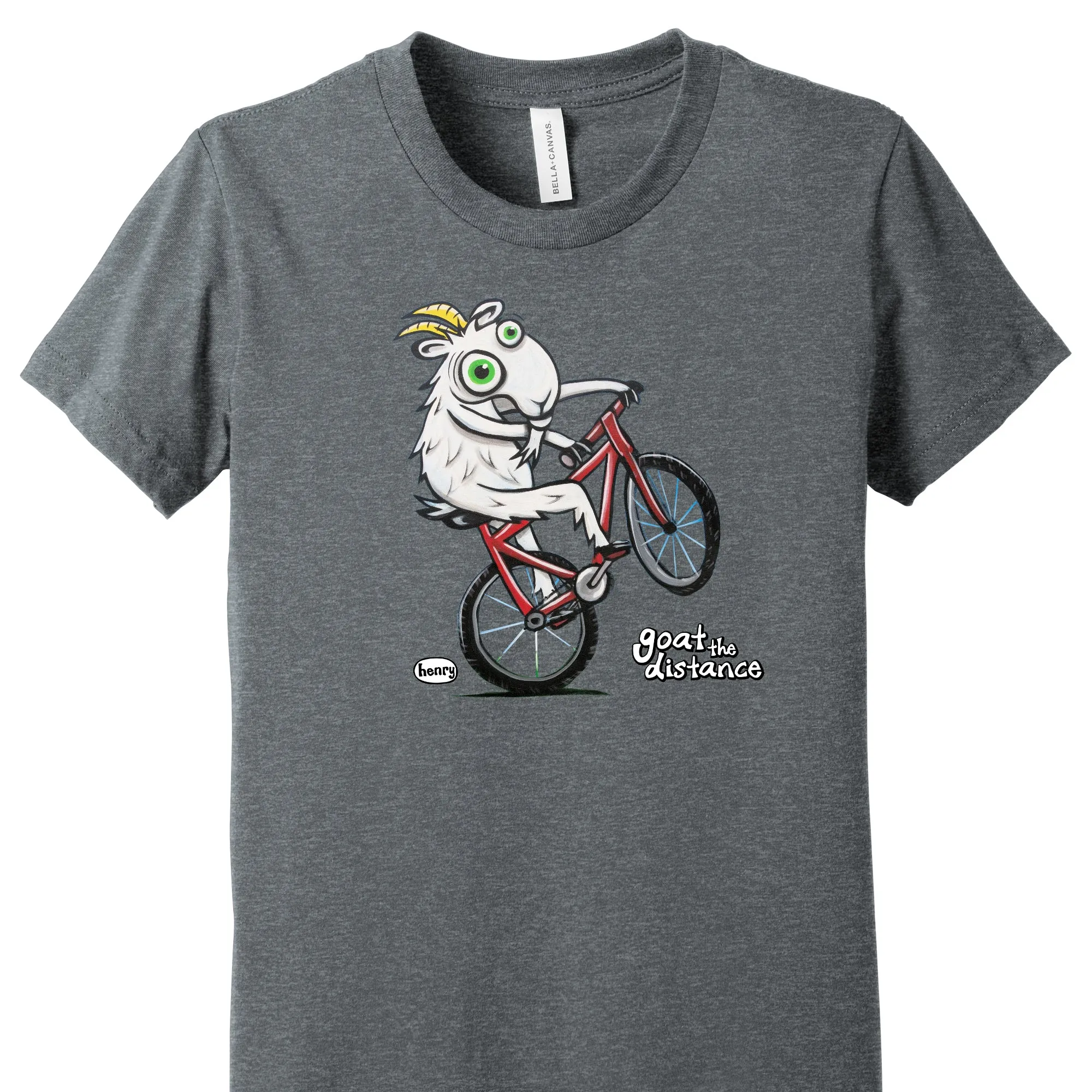 Goat the Distance Biker Youth T-Shirt | Wearable Art by Seattle Mural Artist Ryan "Henry" Ward