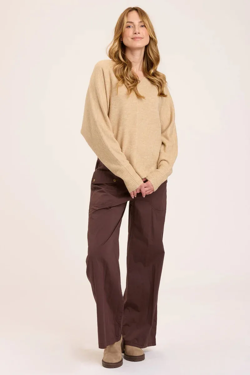 Gretchen V Neck - Pale Camel