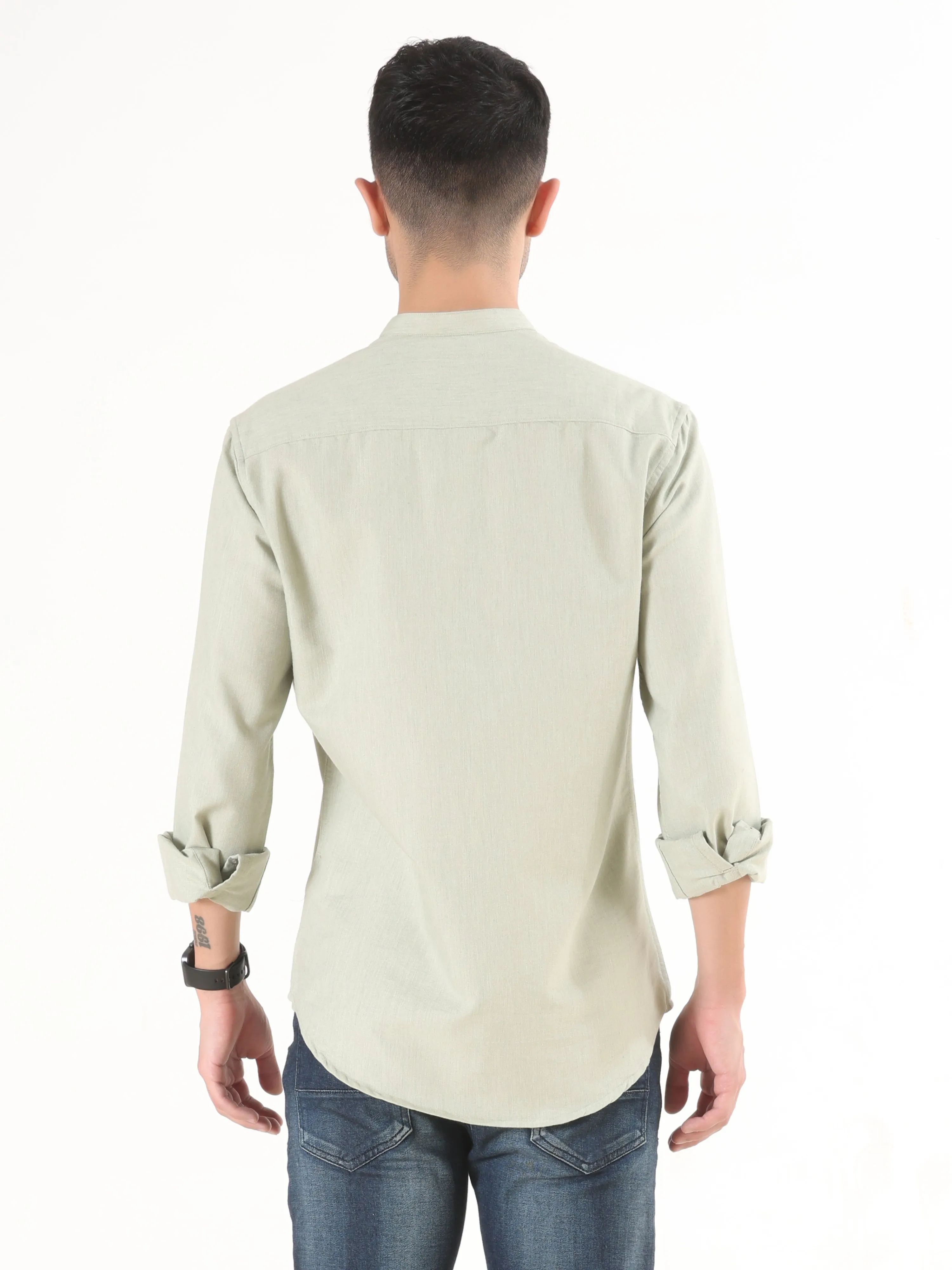 Grey Full Sleeve Shirt - Men's Semi Casual