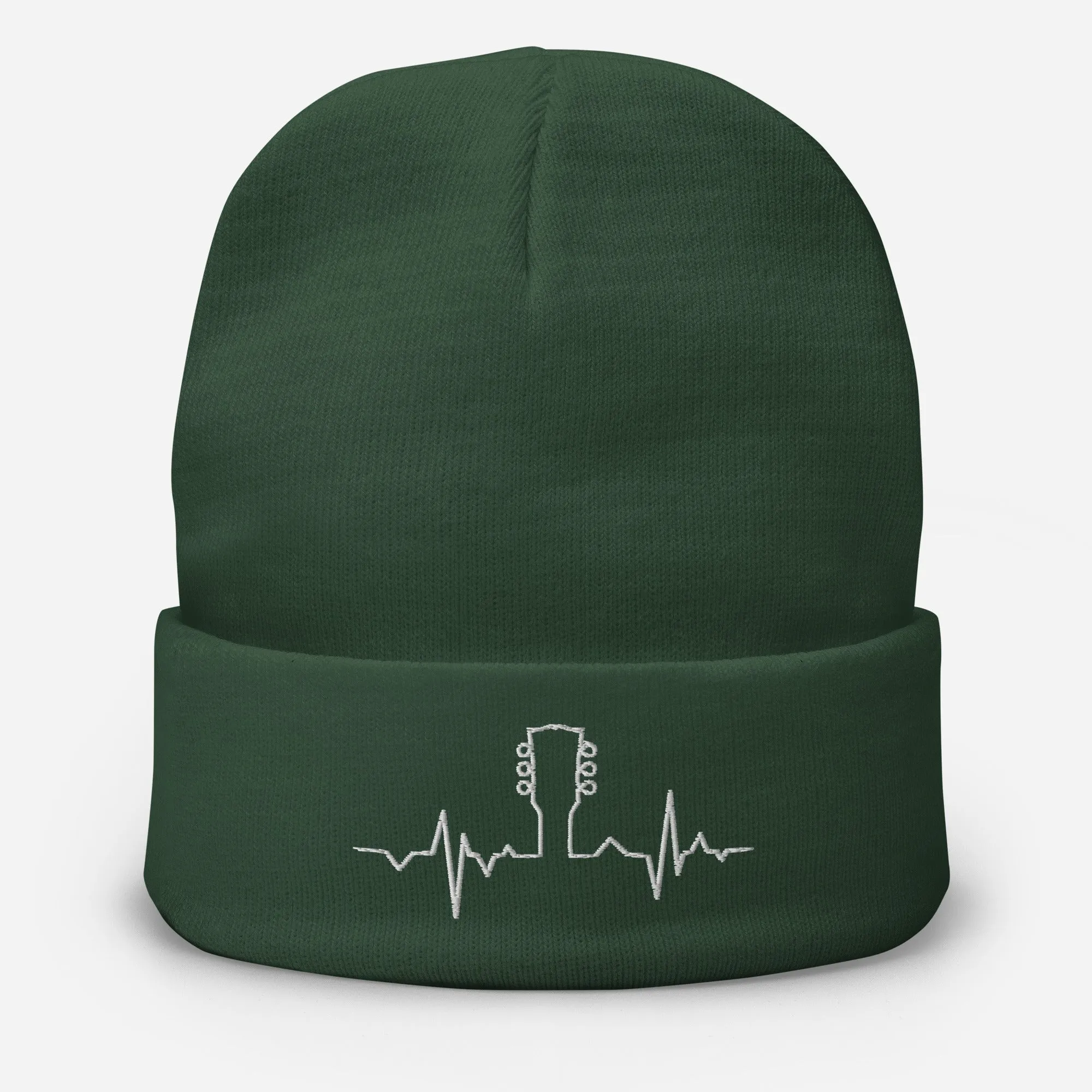 Guitar Lover's Embroidered Beanie Hat