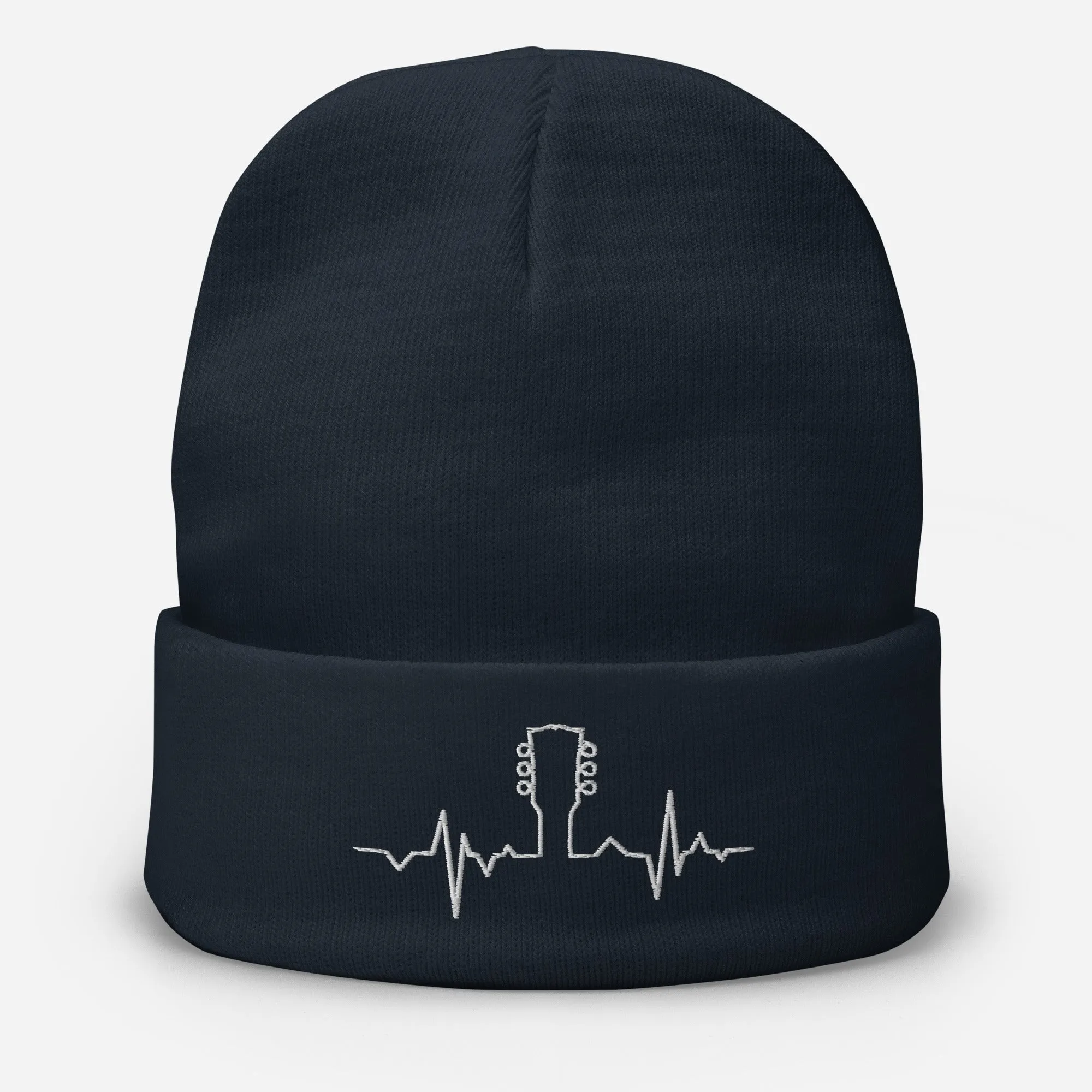 Guitar Lover's Embroidered Beanie Hat
