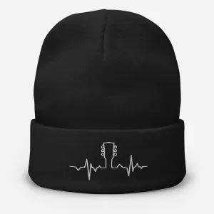Guitar Lover's Embroidered Beanie Hat