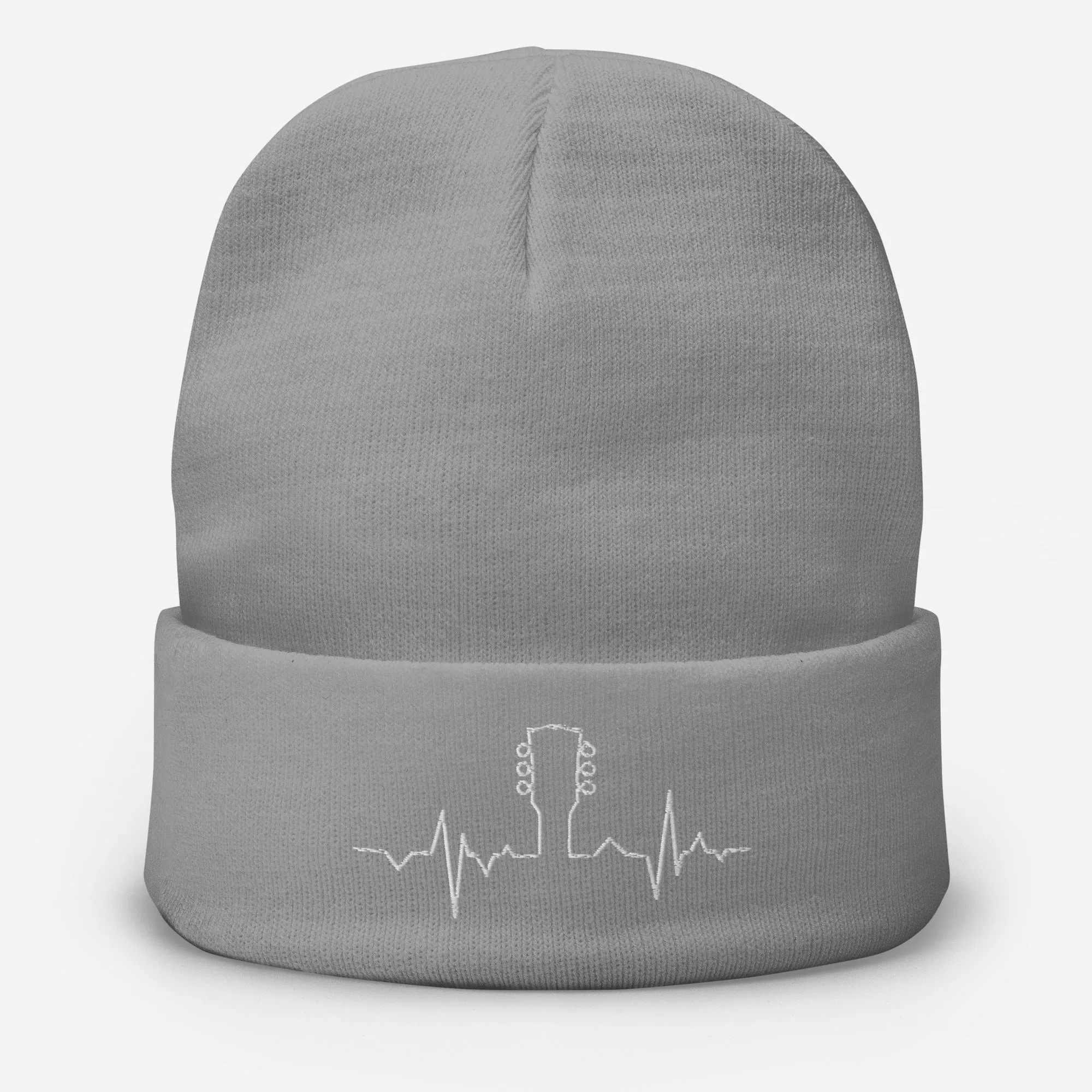 Guitar Lover's Embroidered Beanie Hat