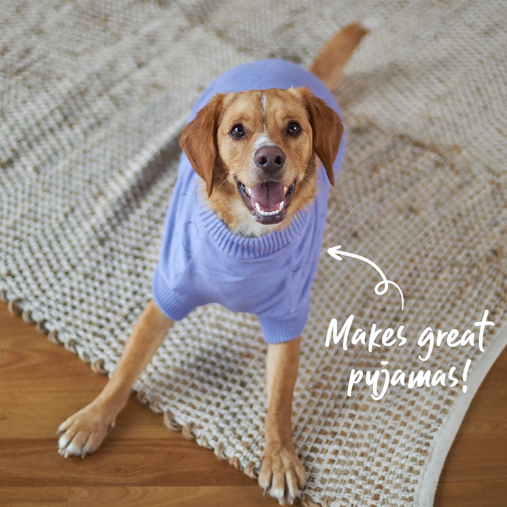 Heart Knit Dog Jumper - Purple