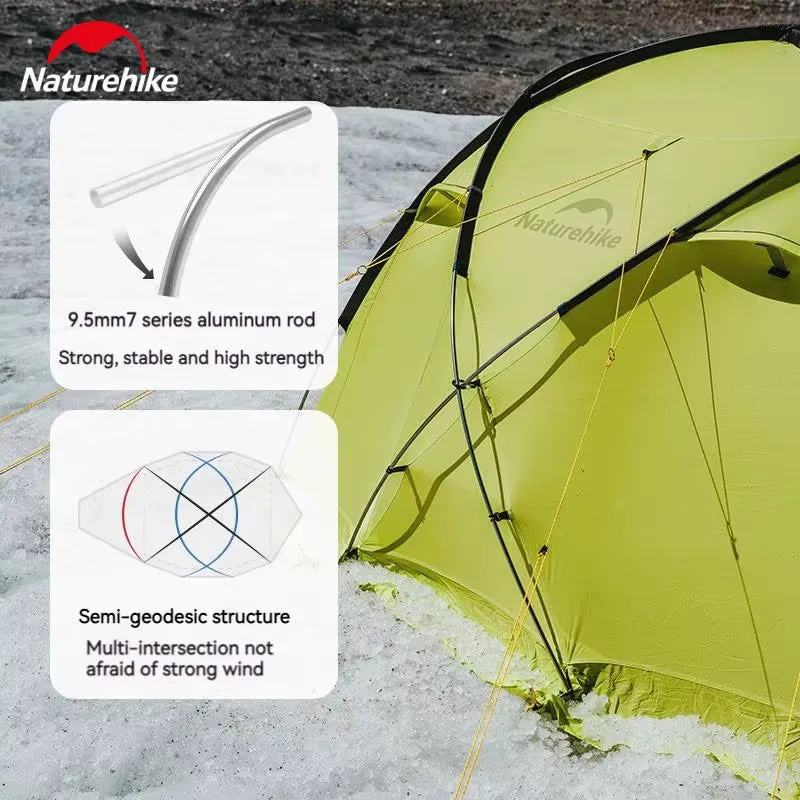 Ice House Upgraded Hiking Tent 3 Person Camping Tent 70D Anti-Stress Thickened Windproof Waterproof Outdoor Snow Tent